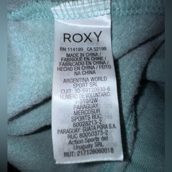 Junior's Roxy Cropped Sweater With Hoodie Blue Beach Surfer. Sz Jr L - Picture 7 of 12